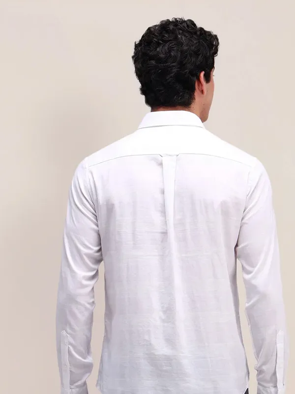 US POLO solid white casual cotton shirt