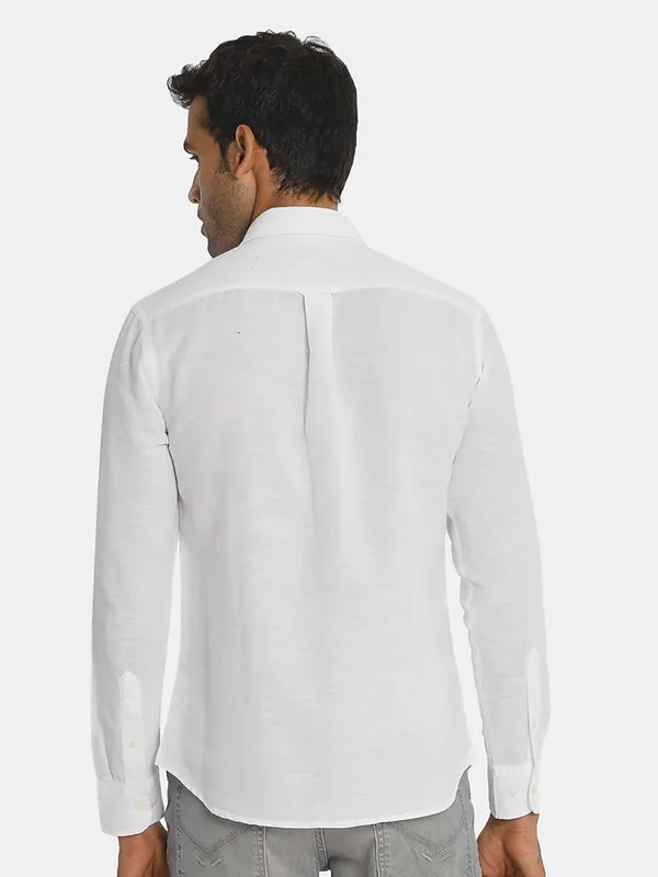 US POLO solid white cotton mens shirt