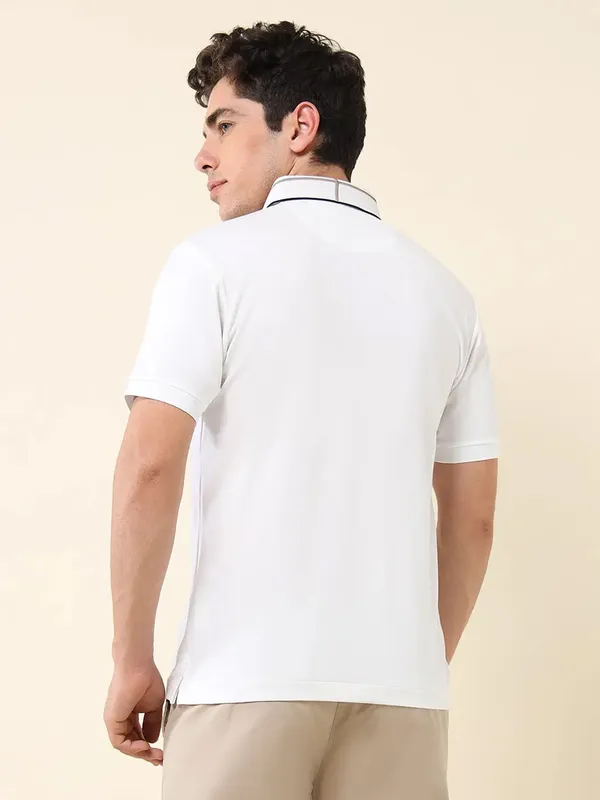 US POLO solid white slim fit mens polo t-shirt