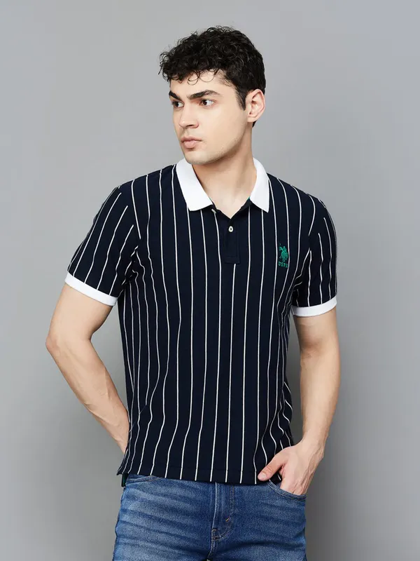 US POLO striped black cotton t-shirt