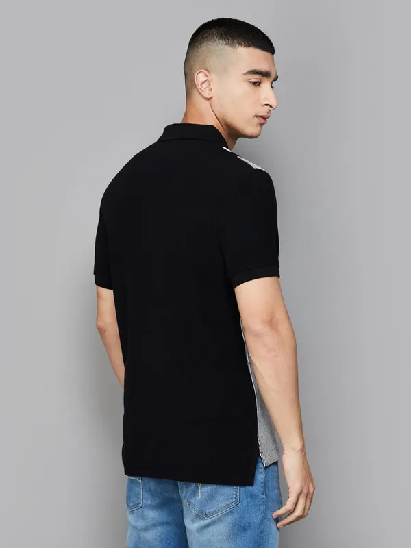 US POLO striped black slim fit t-shirt