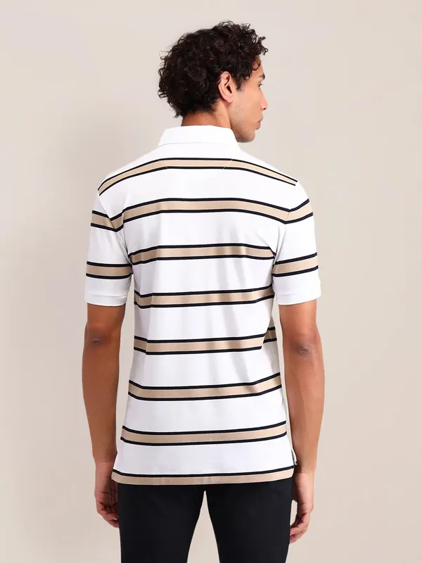 US POLO striped cotton white men t-shirt