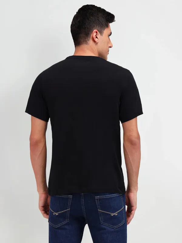 US POLO stylish slim fit black cotton t-shirt for men