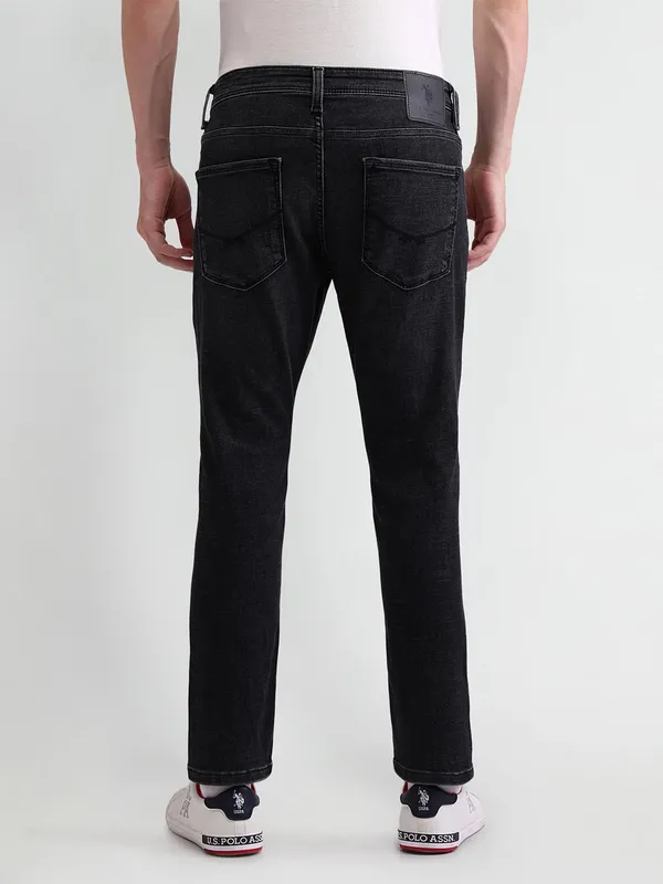 US POLO washed dark grey slim fit denim