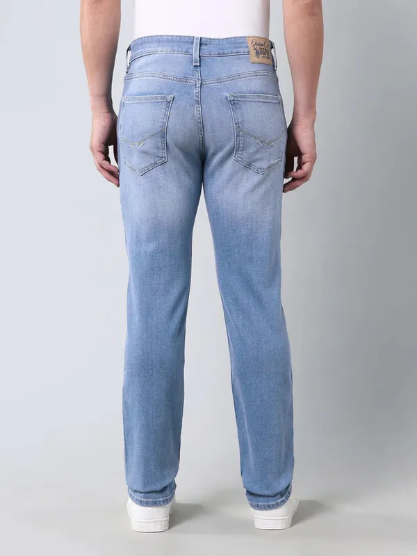 US POLO washed light blue denim jeans for mens