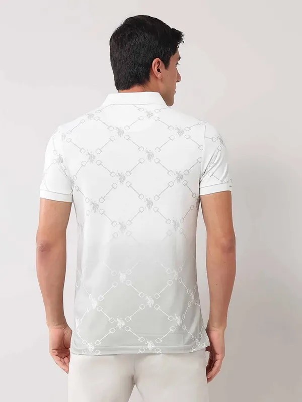 US POLO white cotton slim fit t- shirt