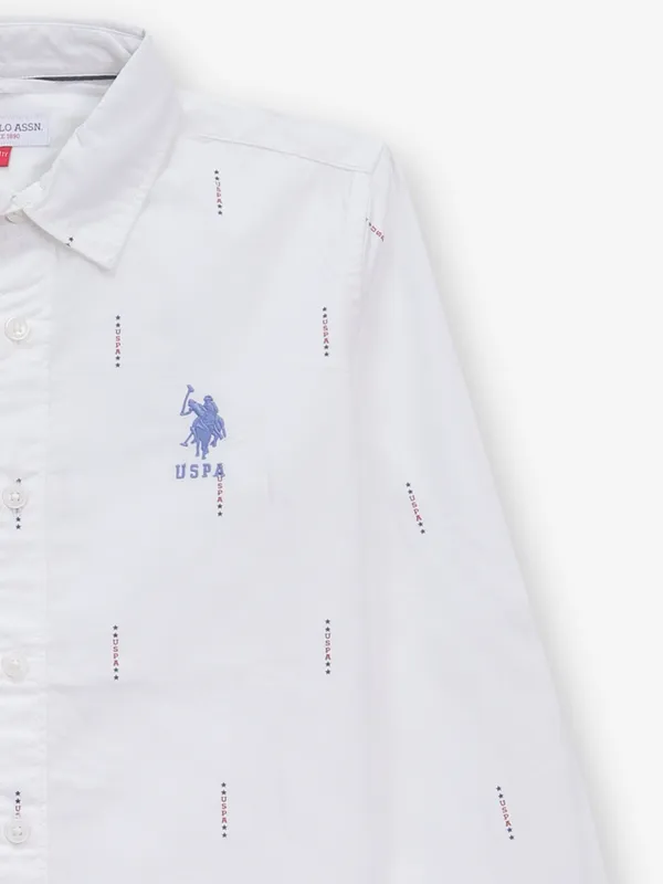 US POLO white printed shirt