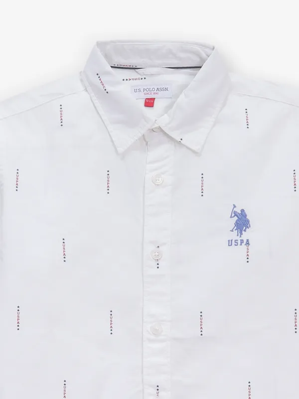 US POLO white printed shirt