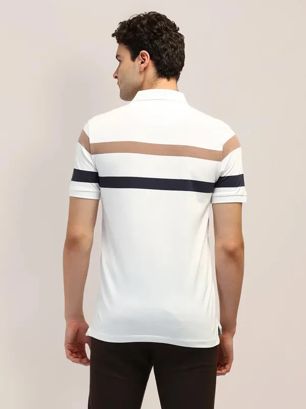 US POLO white striped cotton t-shirt for men