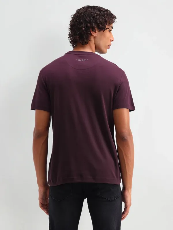 US POLO wine cotton slim fit t-shirt for men