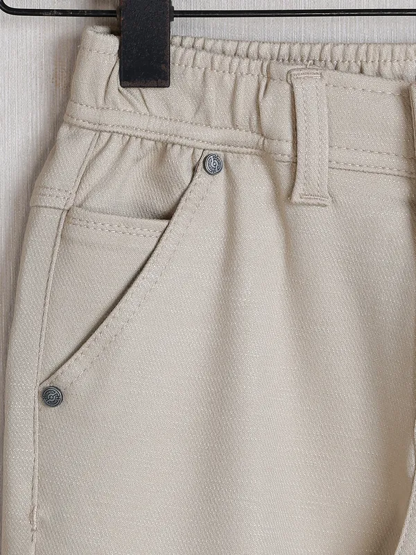 UTEX beige denim solid jeans