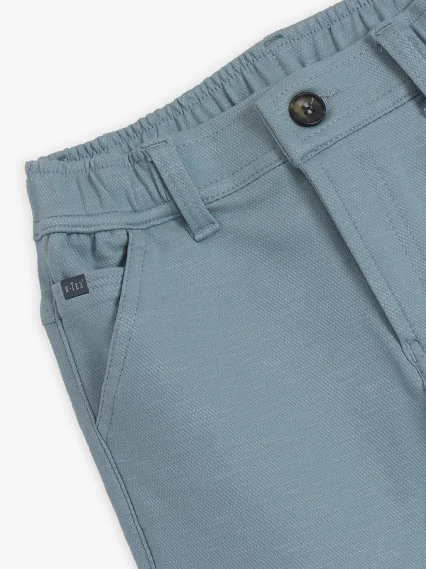 UTEX sky blue solid slim fit jeans