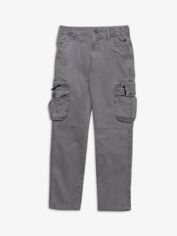 UTEX solid brown cargo jeans