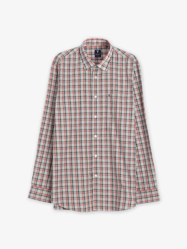 Van Heusen beige checks slim fit shirt