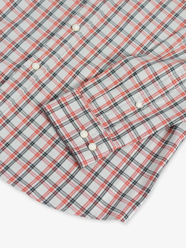 Van Heusen beige checks slim fit shirt