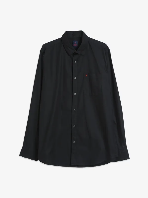 Van Heusen black cotton plain shirt