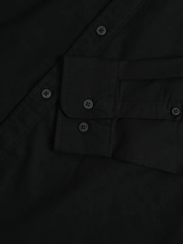 Van Heusen black cotton plain shirt