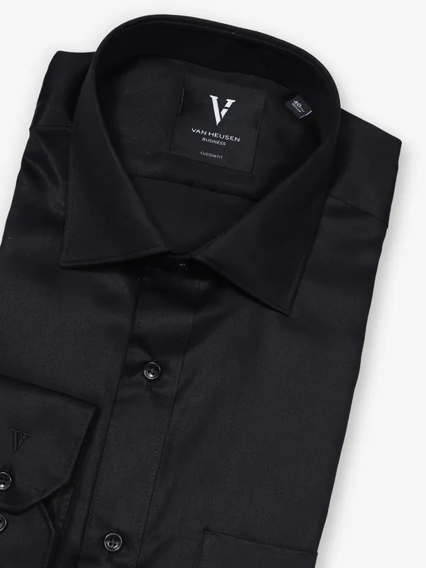 VAN HEUSEN black plain cotton shirt