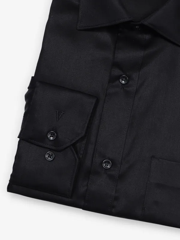 VAN HEUSEN black plain cotton shirt