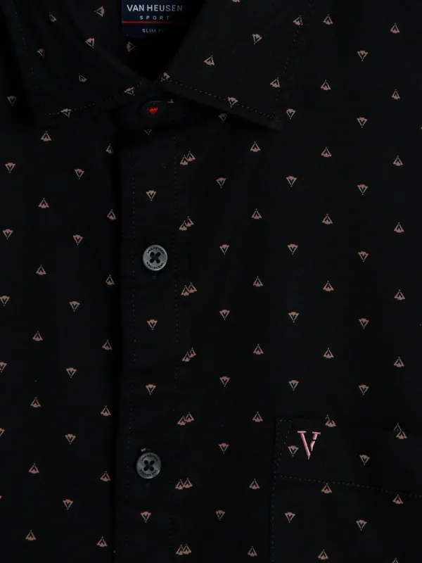 Van Heusen black printed shirt