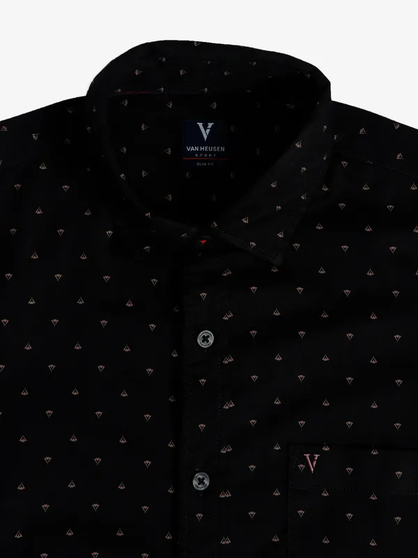 Van Heusen black printed shirt
