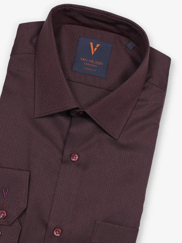 VAN HEUSEN brown textured cotton shirt