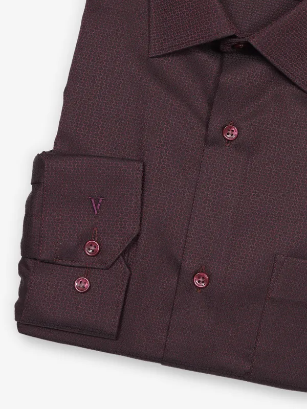 VAN HEUSEN brown textured cotton shirt