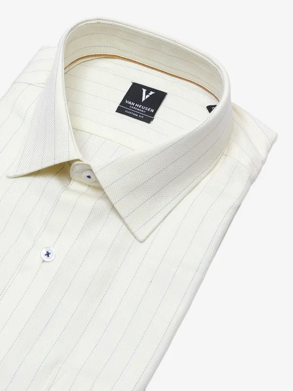 Van Heusen cotton light yellow stripe shirt