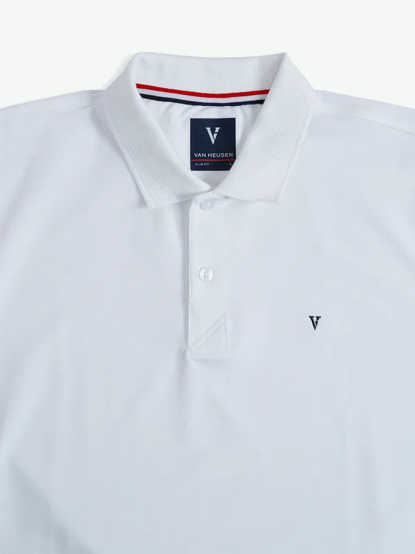 Van Heusen cotton white plain polo t shirt
