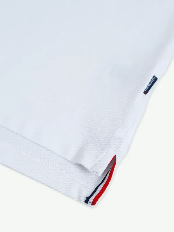 Van Heusen cotton white plain polo t shirt
