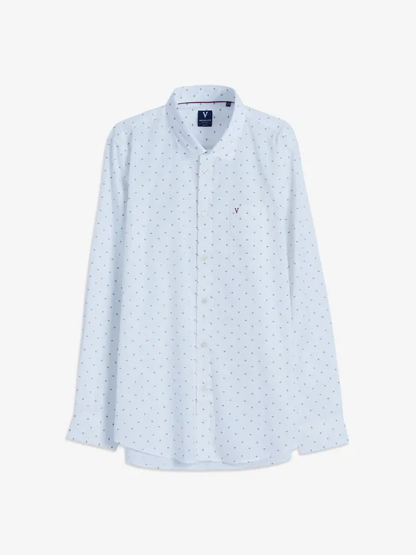 Van Heusen cotton white printed shirt