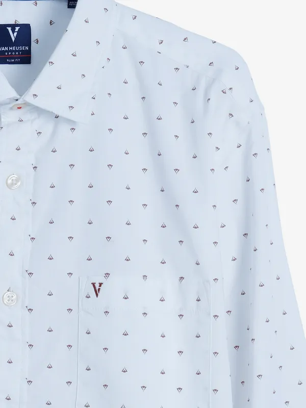 Van Heusen cotton white printed shirt