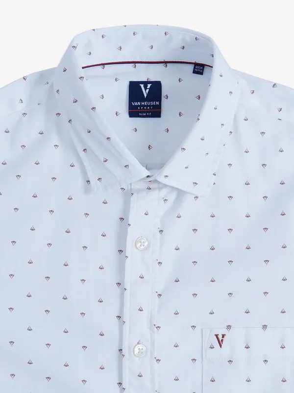 Van Heusen cotton white printed shirt