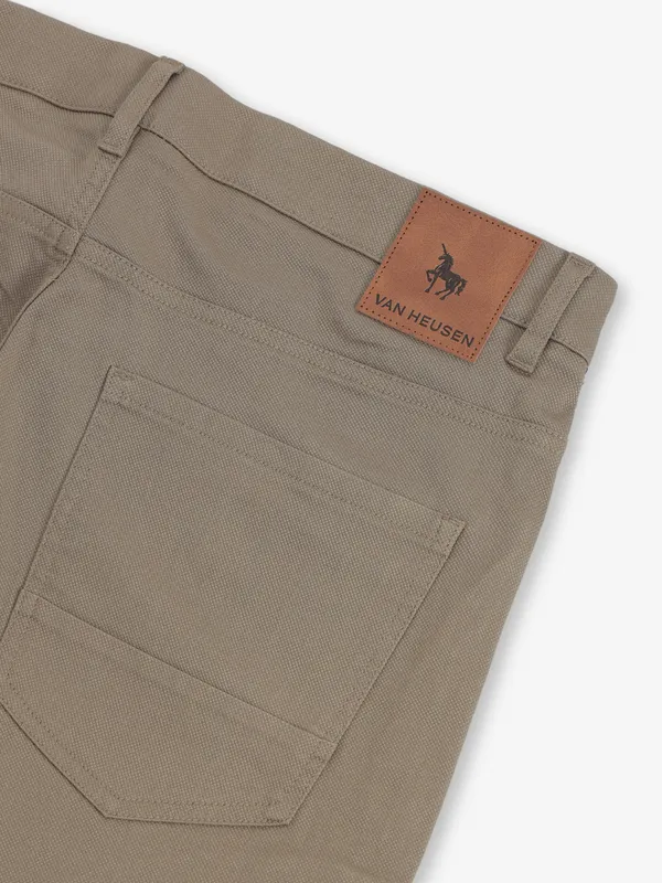 VAN HEUSEN khaki slim fitted cotton trouser for men