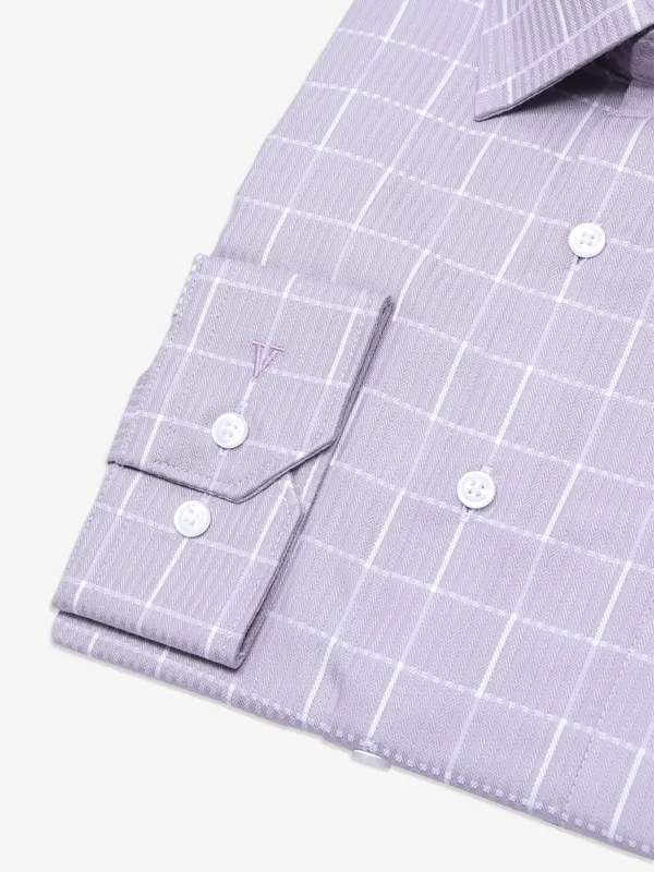 Van Heusen light purple checks cotton shirt