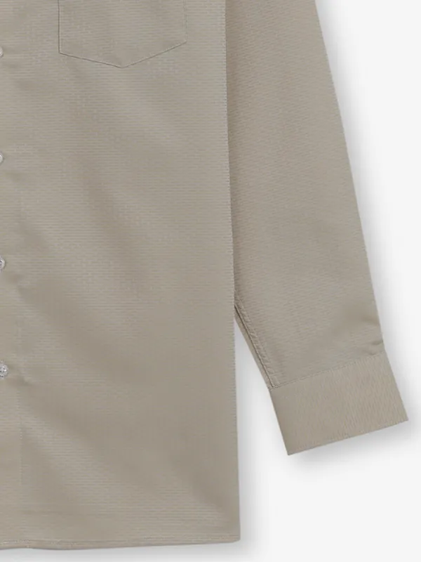 VAN HEUSEN Light yellow textured shirt for men