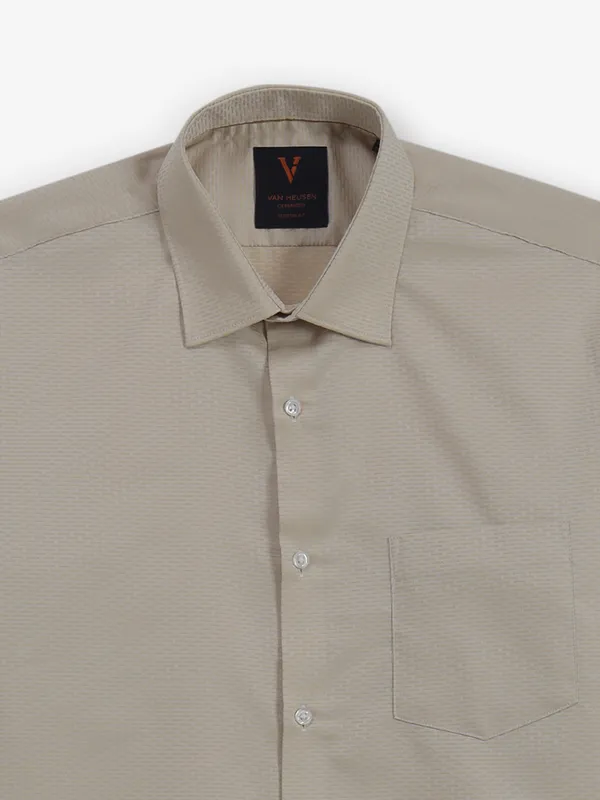 VAN HEUSEN Light yellow textured shirt for men