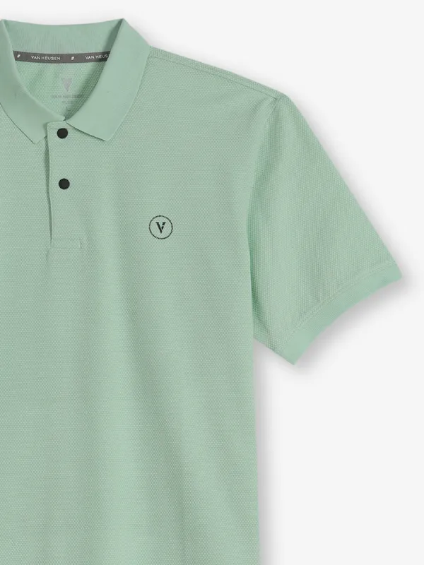 VAN HEUSEN mint green plain cotton t-shirt