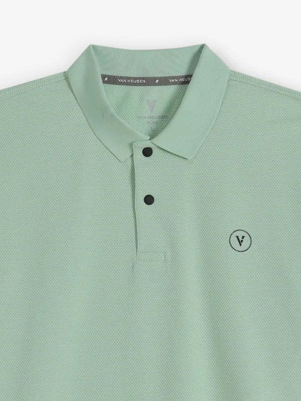 VAN HEUSEN mint green plain cotton t-shirt