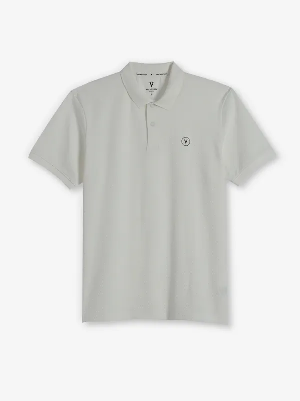 VAN HEUSEN off white plain cotton t-shirt