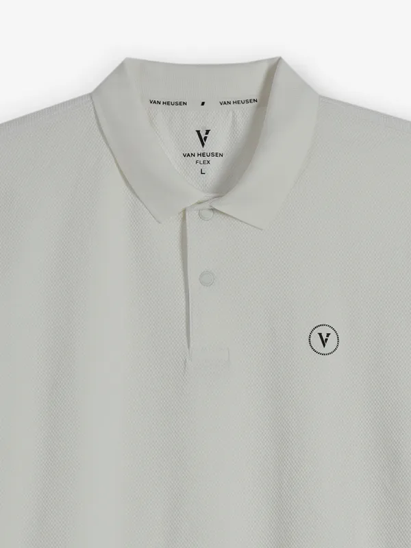 VAN HEUSEN off white plain cotton t-shirt