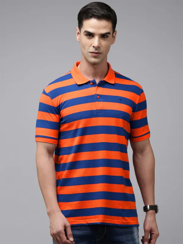 VAN HEUSEN orange stripe t-shirt