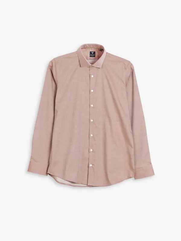 Van Heusen peach texture cotton shirt