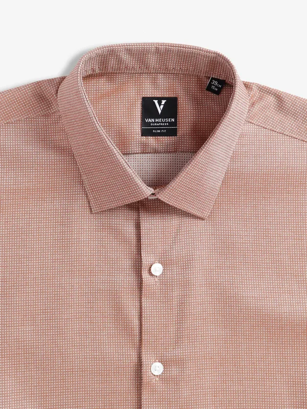 Van Heusen peach texture cotton shirt