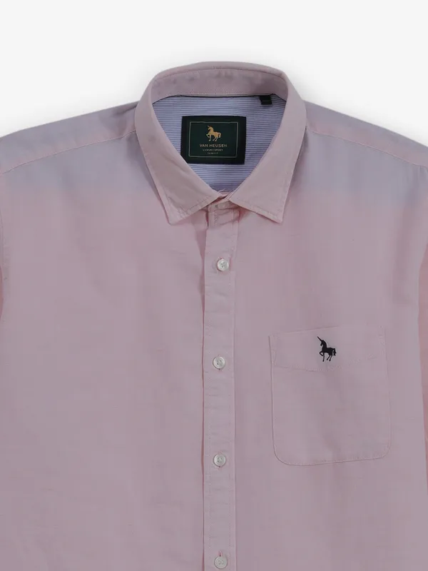 VAN HEUSEN Pink plain shirt for men