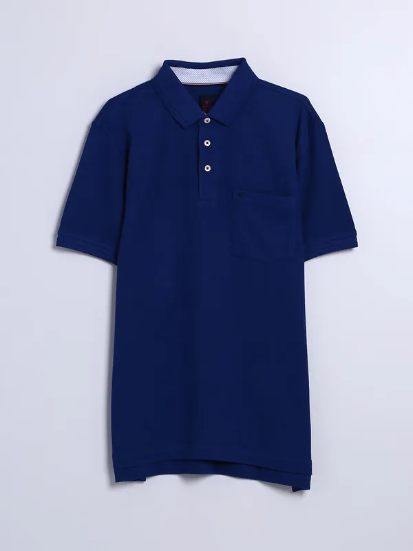 Van Heusen plain royal blue cotton t shirt