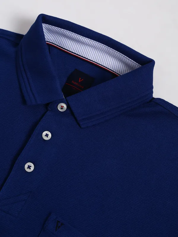 Van Heusen plain royal blue cotton t shirt