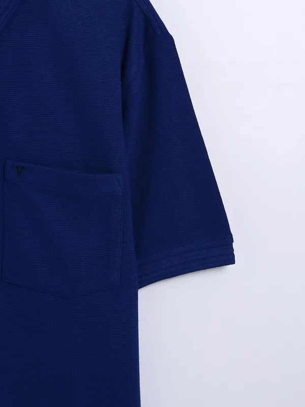 Van Heusen plain royal blue cotton t shirt