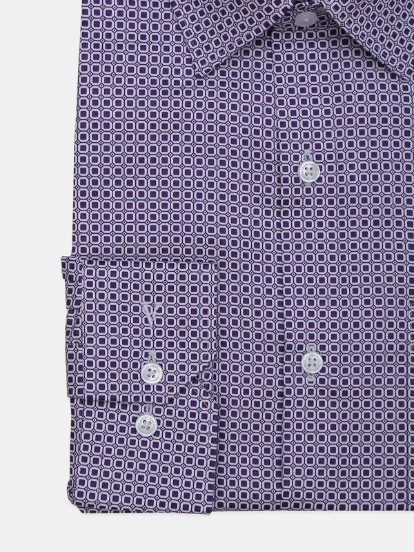 Van Heusen purple printed cotton formal shirt