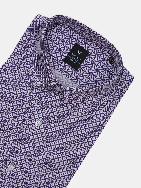 Van Heusen purple printed cotton formal shirt